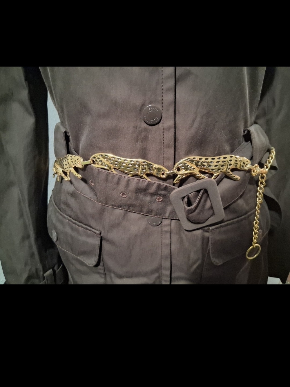 Vintage Signed “NI 97” Jaguar Gold Chain Belt Excellent Vintage Condition